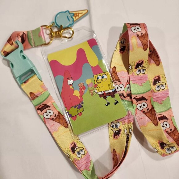 Loungefly Nickelodeon Spongebob Square Pants Patrick Ice Cream Lanyard ID Holder - Picture 2 of 10